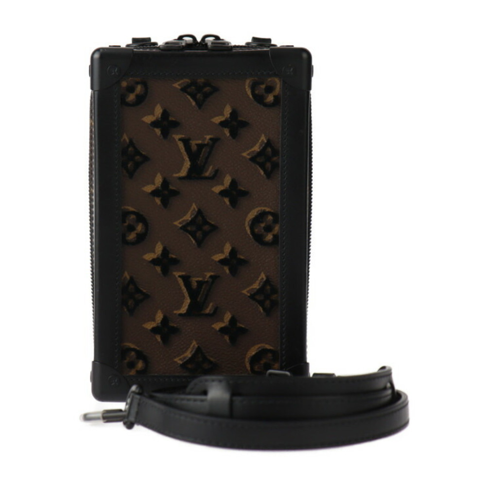 LOUIS VUITTON Authentic Black Monogram Leather Pochette Shoulder Bag